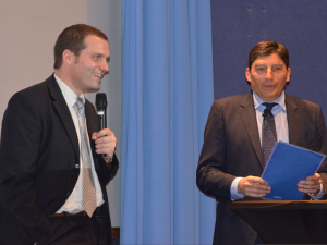 Cédric Perres, nouveau Président d'inovallée, et Gilles Toureng, animateur de la soirée